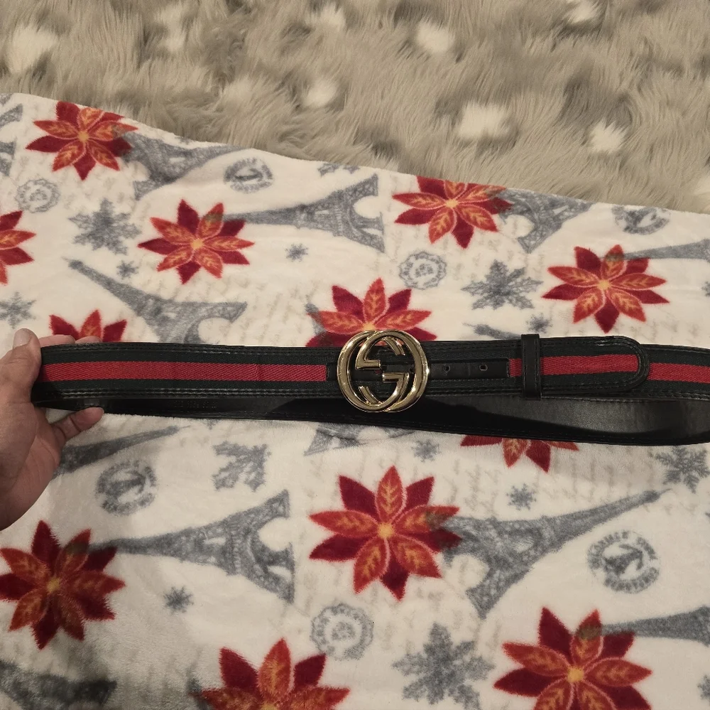 Gucci Black and Red Men's Belt